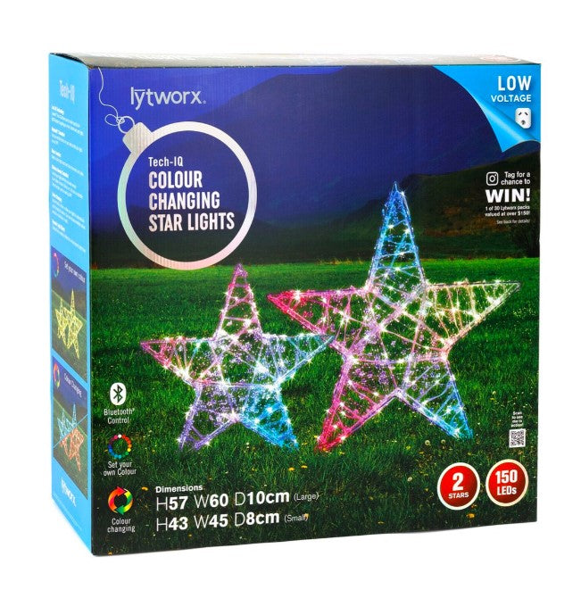 Lytworx Tech-IQ 150 LEDs Colour Changing Star Lights - 2 Pack