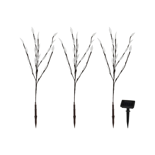 Click 60cm Leaf Branch Solar LED Stake Light - 3 Pack /QWST21009