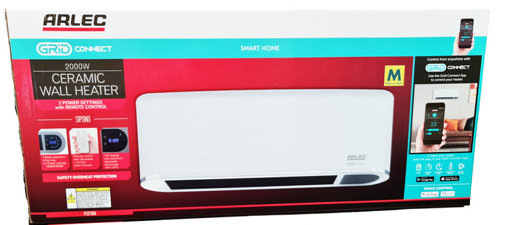 Arlec 2000W Grid Connect Ceramic Wall Heater With Remote Control