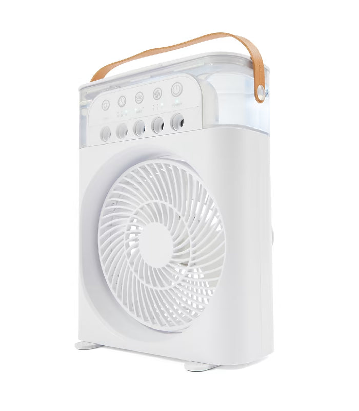 500ml Misting Fan With 3 speed settings Timer and LED Light Tilt
