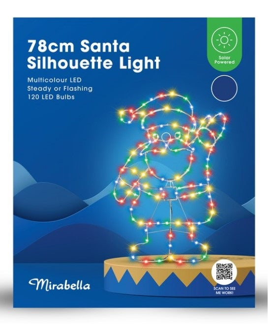 Mirabella Christmas Solar Powered LED Santa Silhouette Light