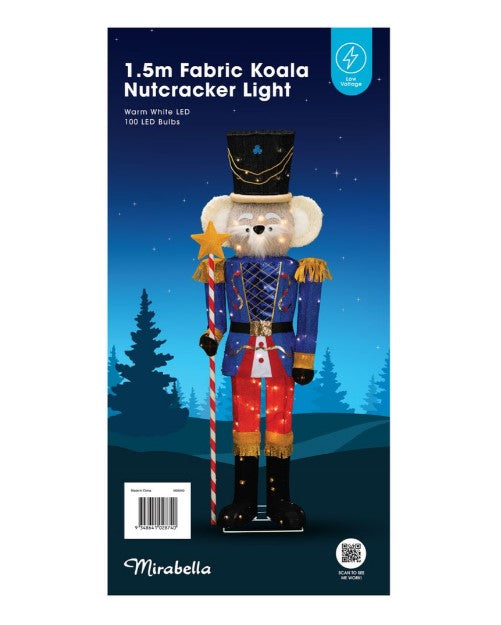 Mirabella Christmas Decoration 100 White LED Low Voltage  1.5m Koala Nutcracker