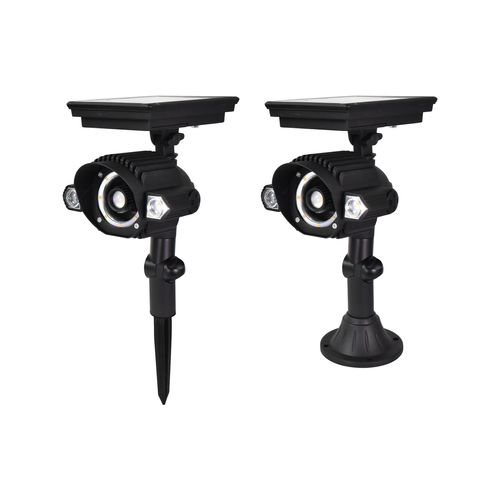 Luxzone 23.8cm 100 Lumens 3 Head LED Solar Spotlight - Pack of 2