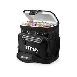Titan 16 Can Zipperless Black Soft Outdoor Travel Cooler/Insulated Leak Proof