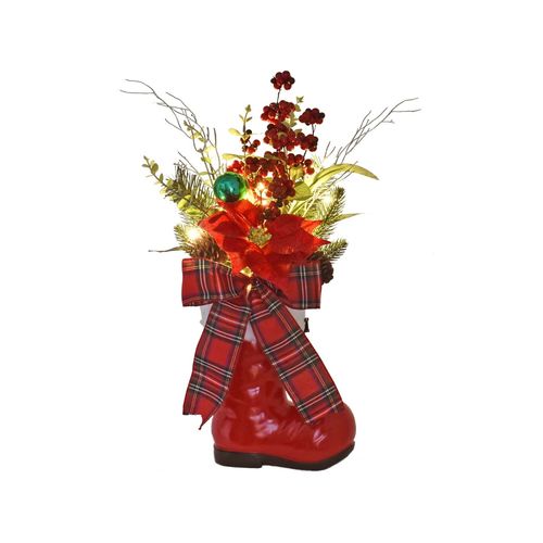 Click 60cm Battery Operated Santa Boot Lighted Planter