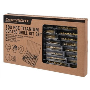 Craftright 180 Piece Drill Bit Set with Storage Case / Silver