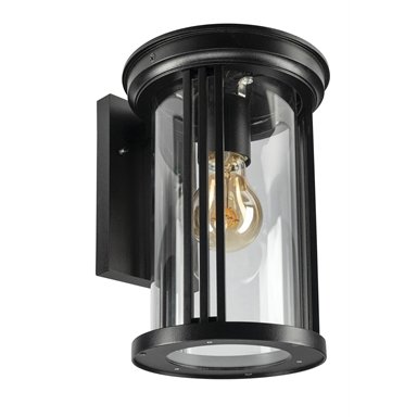 Brilliant Lighting Black Ripley Exterior Wall Light With Glass / Weather Resistant
