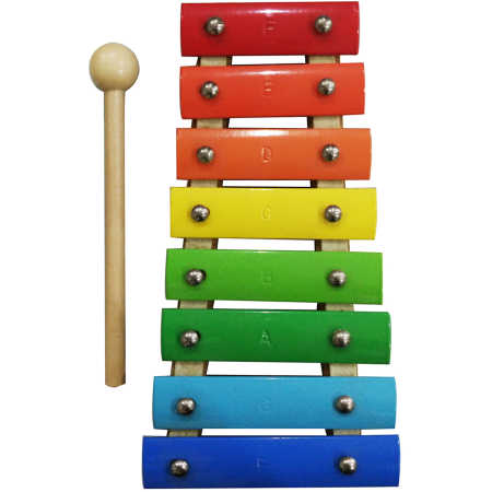 8 Key Xylophone with Rainbow Colour Finish / Suitable for Ages 5-7 Years