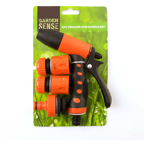 Garden Sense 4 Piece Hose Trigger Nozzle Set / Snap-in fitting