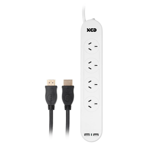 XCD Entertainment Starter Pack/ 4 Socket Outlets/2 USB