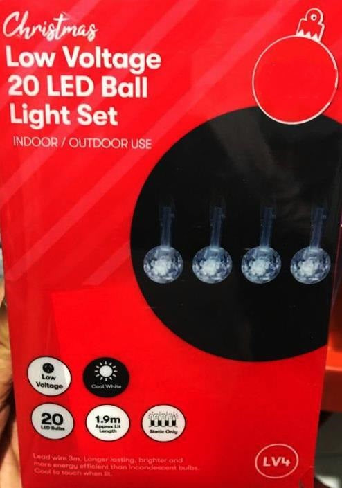 Christmas Low Voltage 20 LED Ball Light Set