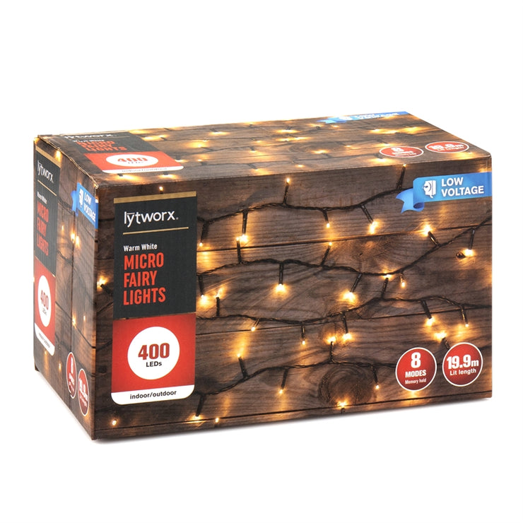Lytworx 19.9m 400 Warm White LED Micro Fairy Lights