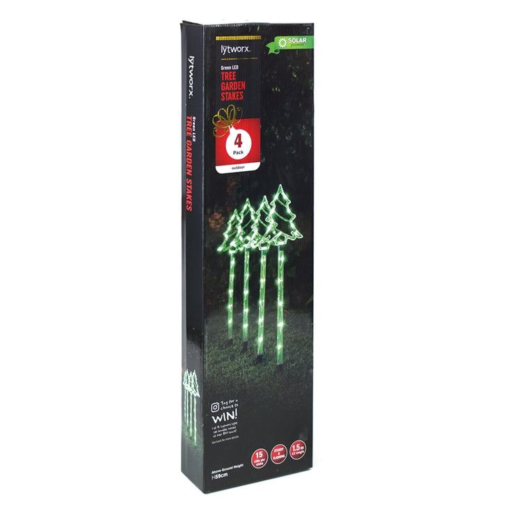 Lytworx 1.5m Solar Tree/Star Stake Lights 55cm Height 4 Pack
