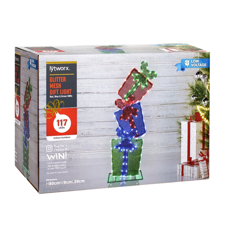 Lytworx 117 LED Glitter Mesh Festive Light Gift Box