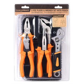 Craftright 5 Piece Pliers and Wrench Set with Pouch / CR8005