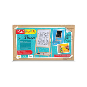 Kids Projects DIY 3-in-1 Wooden Easel/Suitable for Ages 3+ Years