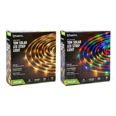Lytworx 10m Solar LED Strip Light Warm White/Multi-Colour