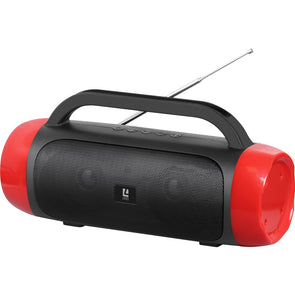 Liquid Ears Wireless Solar Torch Speaker - Red/ FM Radio/ Solar Charging/ LED Light