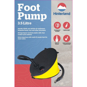 Hinterland 3.5 Litre Foot Pump HB113/Inflate or Deflate Toys, Boats & other Inflatables