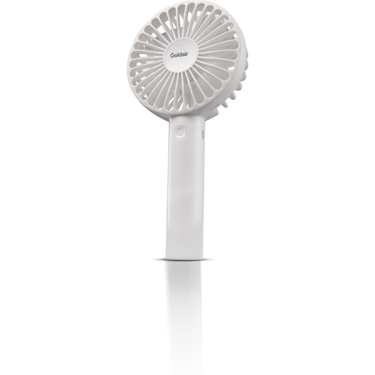 Goldair 10cm Personal Rechargeable Handheld Fan - White