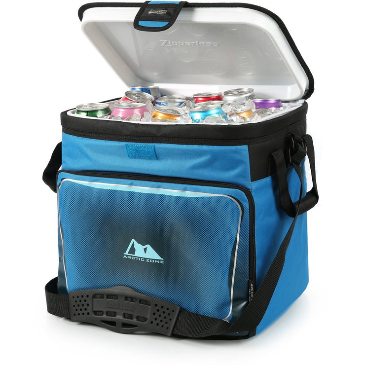 Arctic Zone 40 Can Zipperless Cooler - Blue/ Includes 3 Ice Packs