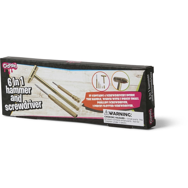 Gizman 6 In 1 Hammer And Screwdriver/Suitable for Ages 3+ Years