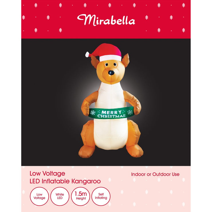 Mirabella Christmas 1.5m Low Voltage Festive Inflatable Kangaroo