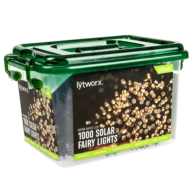 Lytworx 1000 Warm White LED Solar Party Lights /8 Functions