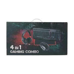 Black 4 in 1 Gaming Combo With Mouse, Keyboard, Headphones & Mouse Pad