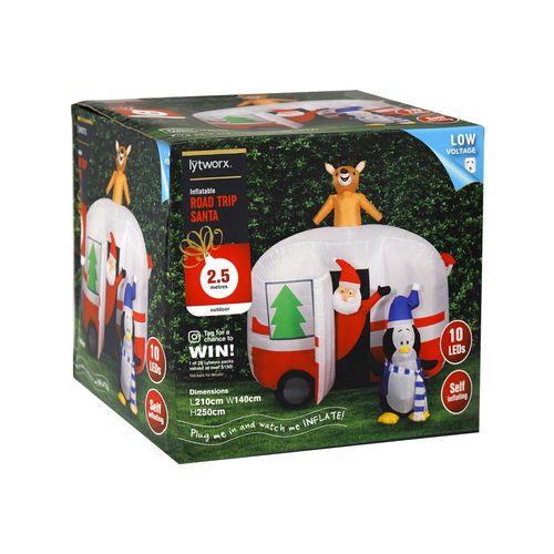 Lytworx 2.5m Festive Inflatable Road Trip Santa