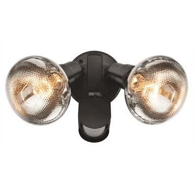Security Sensor Light Brilliant On-Guard Twin Black Halogen
