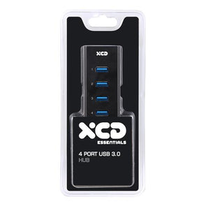 XCD Black 4 Port USB 3.0 Hub - XCDESSUSBH4BK /5Gbps Rate/ Size 105 x 38 x 24mm