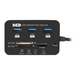 XCD 3 Port USB 3.0 Hub with Card Reader - XCDESSCRHBK / 20cm USB Cable