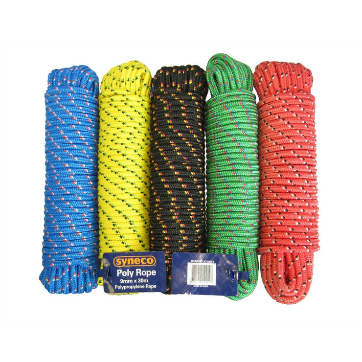 9mm x 30m Diamond Braided Polypropylene Rope/Lightweight/Rot & Abrasion resist - TheITmart