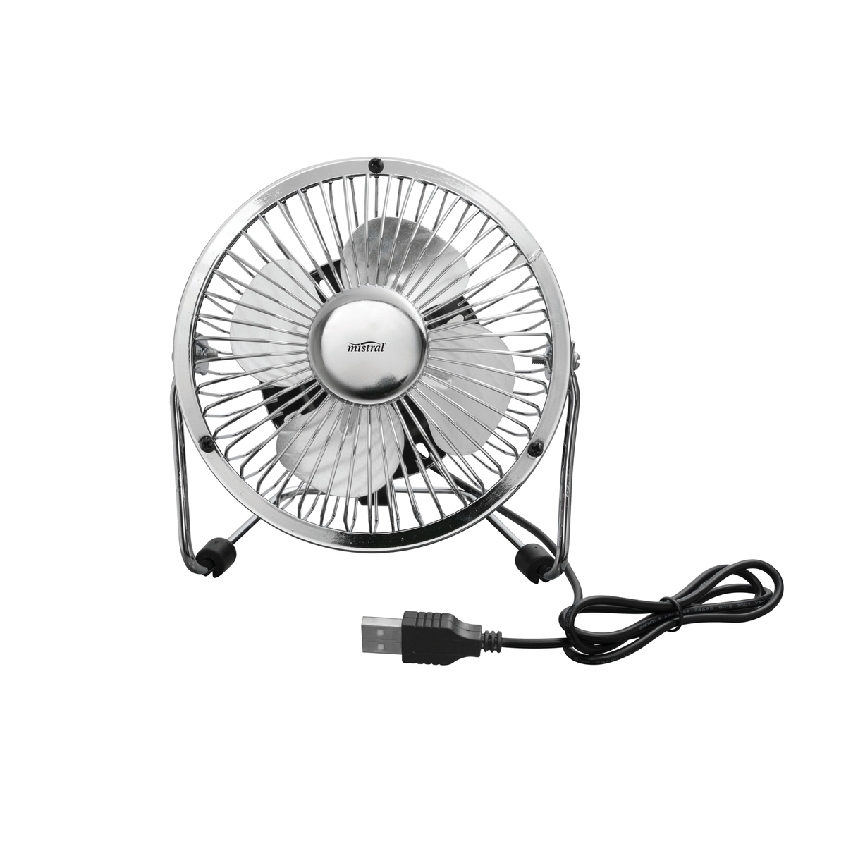 Mistral 10cm USB Mini Desk Fan 5v USB Metal Silver Fan Quiet fan Tilti