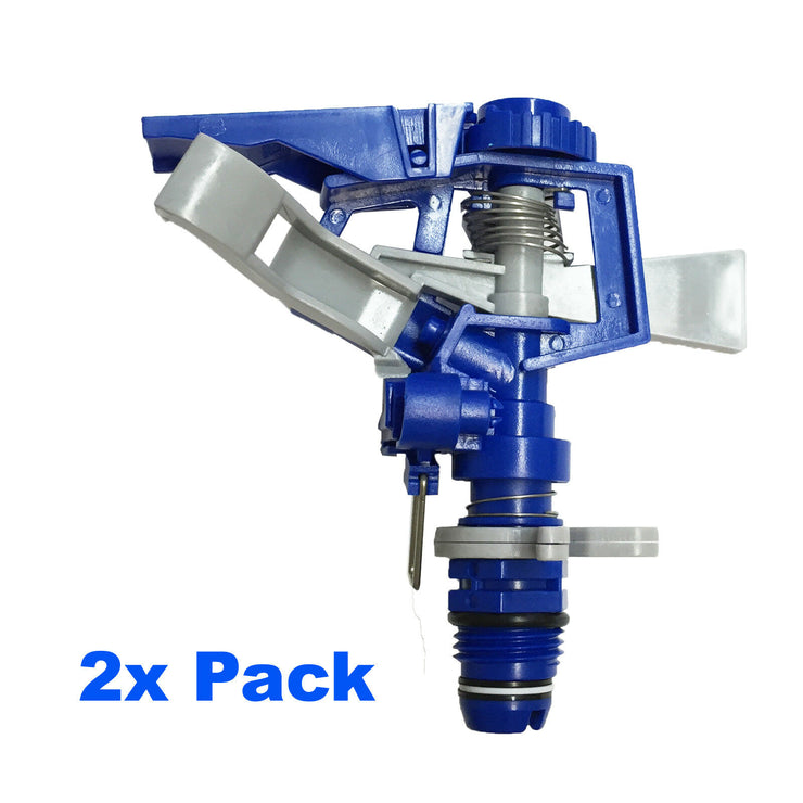 Aqua System Plastic Impact Sprinkler/12m Cover Area Lawn Full/Part Circle 2 Pack - TheITmart