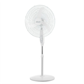 Arlec 50cm White Pedestal Fan/3 Speed/Wide Oscillating/High Velocity Blades - TheITmart