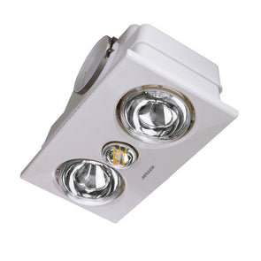Heller 2 x 275W Ducted 3 in1 Heater and Exhaust Fan/6W LED Light/Bathroom Heater - TheITmart