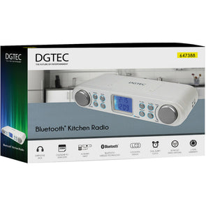 DGTEC Bluetooth Kitchen Radio/LCD/AUX Input/Dual Alarm Clock/30 Preset Station - TheITmart