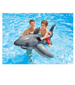 Intex Great White Shark Ride-On/Kids Inflatable Pool Ride On Floating Toy/Handle - TheITmart