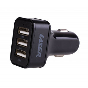 3 Usb Ports 7.2a Car Charger 36w/Charge Up To 3 Devices/Car Lighter Charge Black - TheITmart