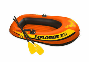 Intex Explorer 200 Set Two Person Inflatable 6ft Boat/48' Oar and Mini Hand Pump - TheITmart