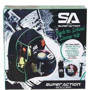 Super Action Back To School Soccer Ball Kids Kit/Backpack/Ball Pump/Drink Bottle - TheITmart