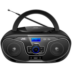 JVC Portable Bluetooth CD Player Boombox/USB/FM Radio/LCD Display With Batteries - TheITmart