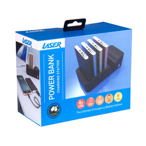 Laser 4x 15Wh Powerbank Charging Station for Mobile Devices/Power Indicator ligh - TheITmart