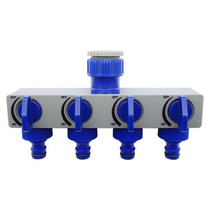 Aqua Systems 4 Way Tap Adaptor Outlet/Fits 3/4" & 1" tap outlets/Hose Connectors - TheITmart