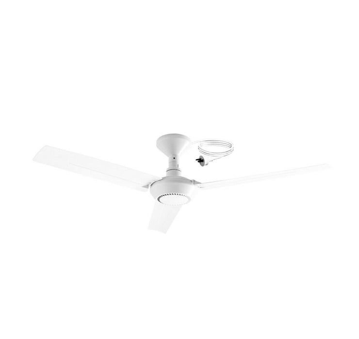 Arlec 120cm 3 Blade Ceiling Fan/30W/4m Corded DIY Fan/Hang Hook Mounting - White - TheITmart