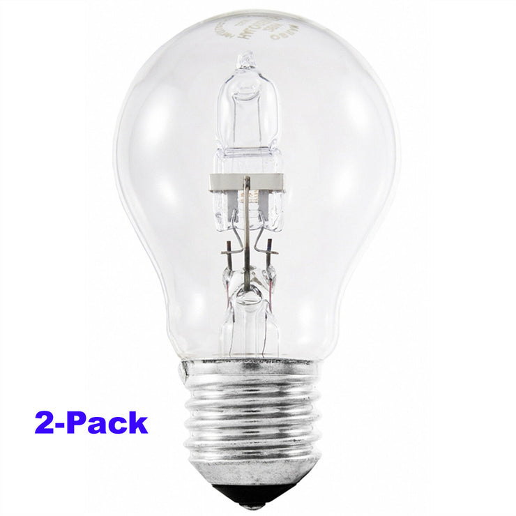 Osram 77W Halogen Clear Classic A Shape ES/E27 Globe/2000h/1320 Lumen 2 Pack - TheITmart