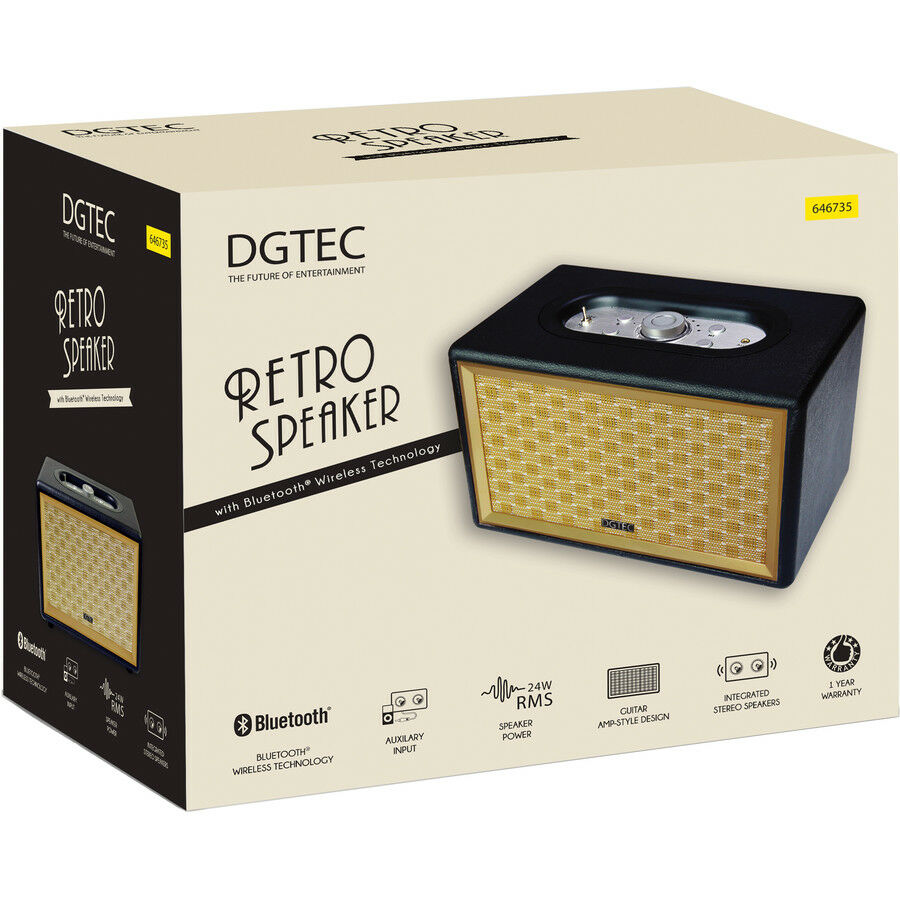DGTEC Retro Speaker with Bluetooth/AUX/Integrated Stereo Speakers/24W TheITmart