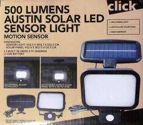 Click 500 Lumens Austing Solar LED Sensor Light